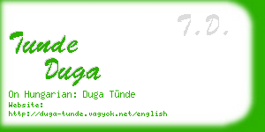 tunde duga business card